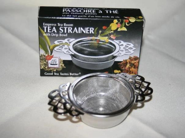  Empress Tea Strainers with Drip Bowls, Mesh Tea