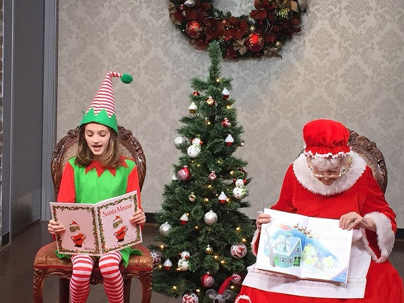 Mrs. Claus & Jingles loved sharing stories at the Carriage House!